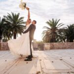 The couple exchange vows surrounded by family and friends.